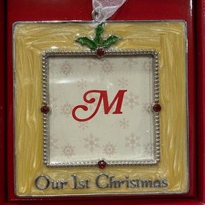 Our 1st First Christmas Holiday Photo Picture Ornament Wedding Marriage Couple